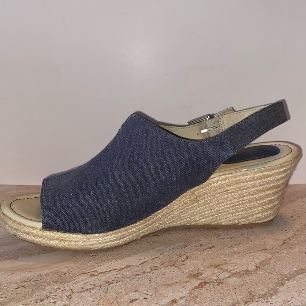 b.o.c. By Born Denim Wedge Espadrilles Sandals - Picture 7 of 14